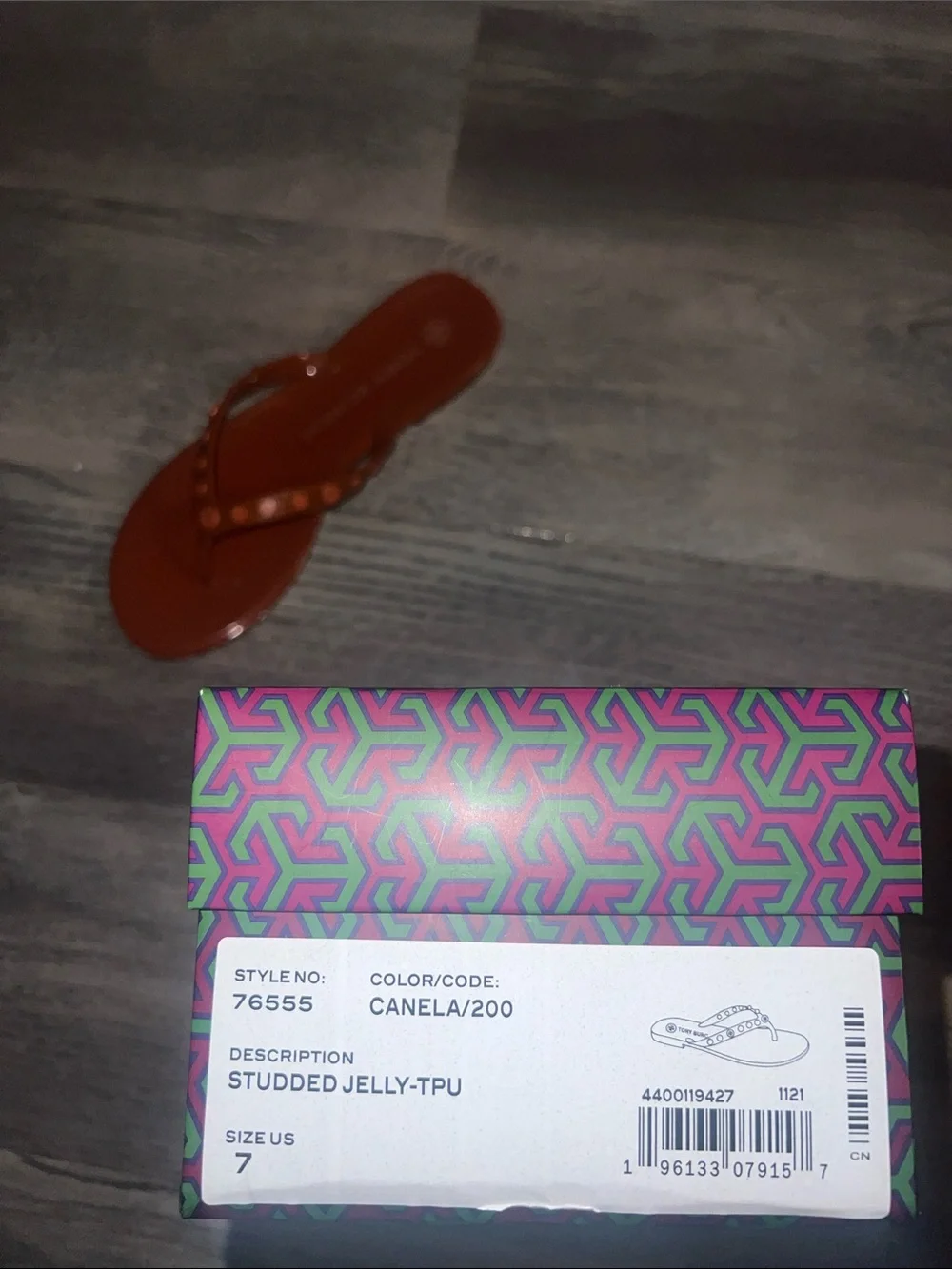 Tory Burch - Canela Studded Jelly Thong Sandal with Logo Accentsr - Picture 2 of 4